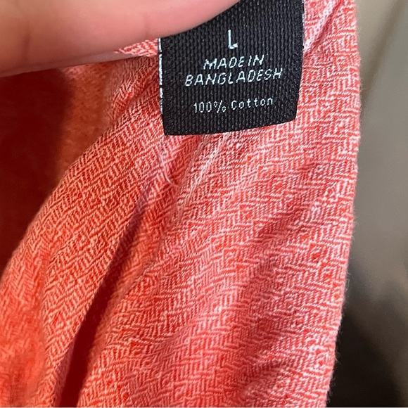 EUC $54 Marc Anthony Large Slim Fit Orange Spring Summer Button Down Shirt - Picture 5 of 6